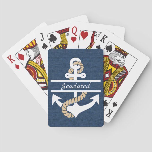 Personalized Nautical Anchor Playing Cards (Back)