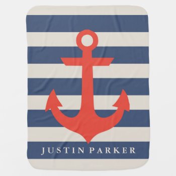 Personalized Nautical Baby Blanket by OS_Designs at Zazzle