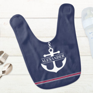 Personalized Nautical Baby Boy Bib