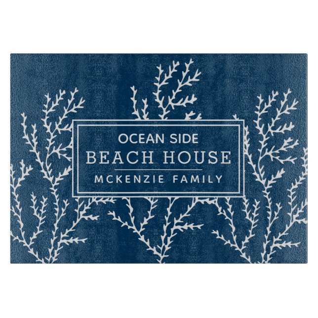 Personalized Nautical Beach House  Cutting Board (Front)