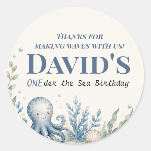 Personalized Nautical Birthday Greeting Card Classic Round Sticker