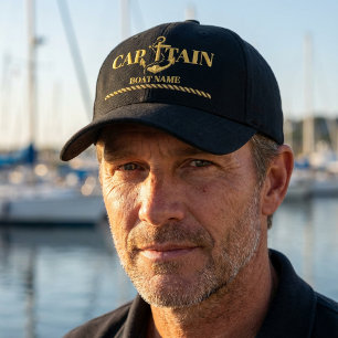 Personalized Nautical Boat Captain Hat
