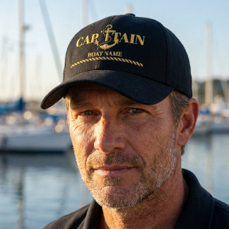 Personalized Nautical Boat Captain Hat