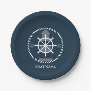 Personalized Nautical Boat Name Paper Plates