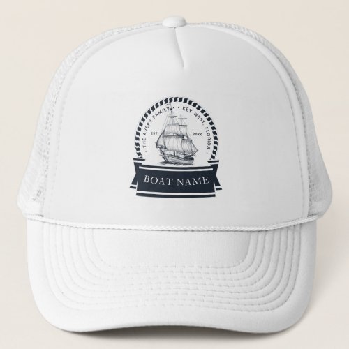 Personalized Nautical Boat Trucker Hat