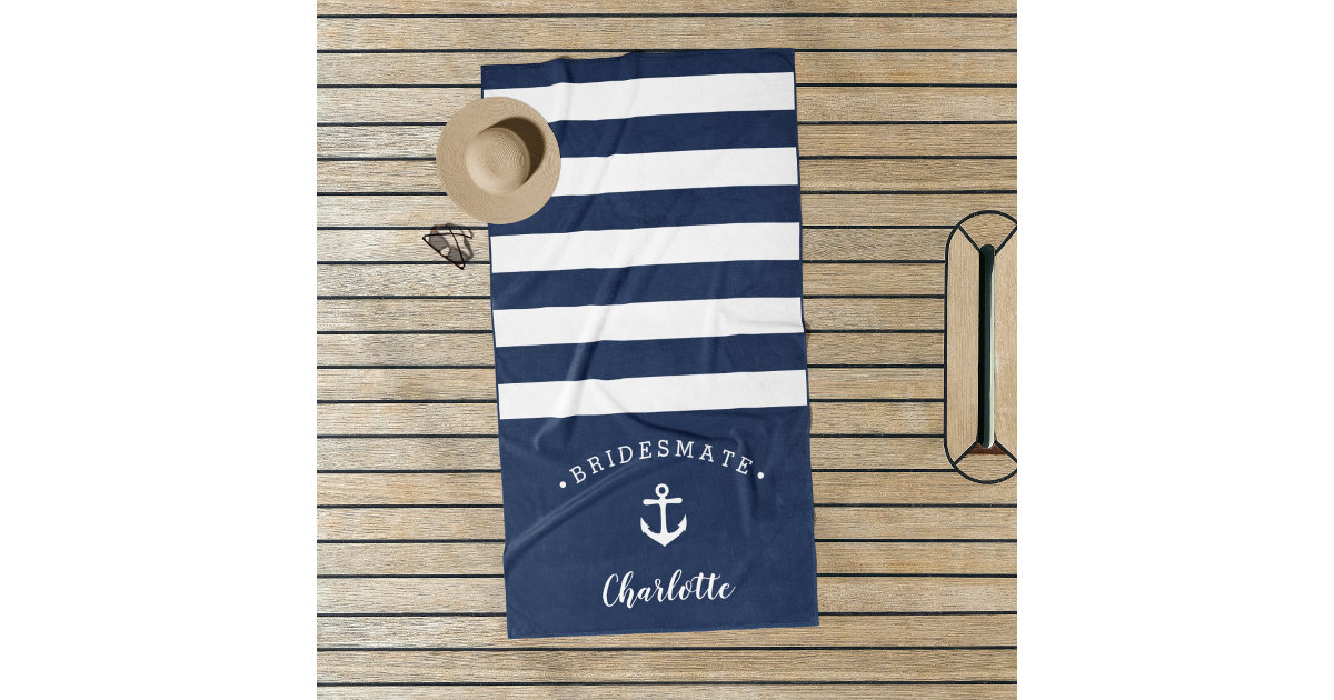 Classic Striped Personalized Beach Towel