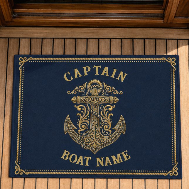 Personalized Nautical Captain Boat Name Anchor     Doormat (Creator Uploaded)
