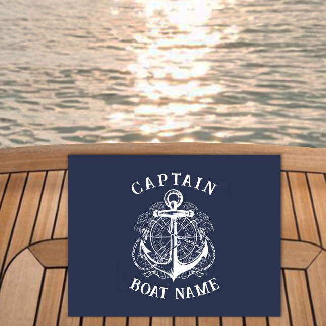 Personalized Nautical Captain Boat Name Anchor Doormat (Creator Uploaded)