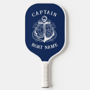 Personalized Nautical Captain Boat Name Anchor     Pickleball Paddle
