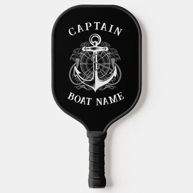 Personalized Nautical Captain Boat Name Anchor     Pickleball Paddle (Front)