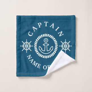 Personalized Nautical Captain/Boat Name Editable Bath Towel Set