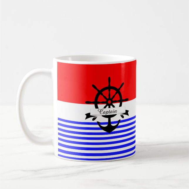 Personalized Nautical Coffee Mug (Left)