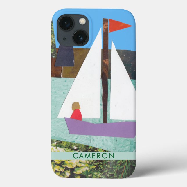 Personalized Nautical Colorful Boho Sailing Case-Mate iPhone Case (Back)