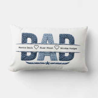 Personalized Nautical Dad Rope Monogram Family Lumbar Pillow