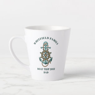 Personalized Nautical Family Reunion Boat Trip Latte Mug