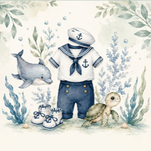 Personalized Nautical First Birthday Invitation