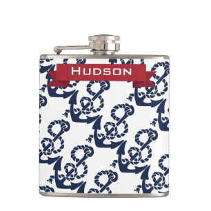 Personalized Nautical Flask
