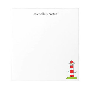 Personalized nautical lighthouse writing notepads