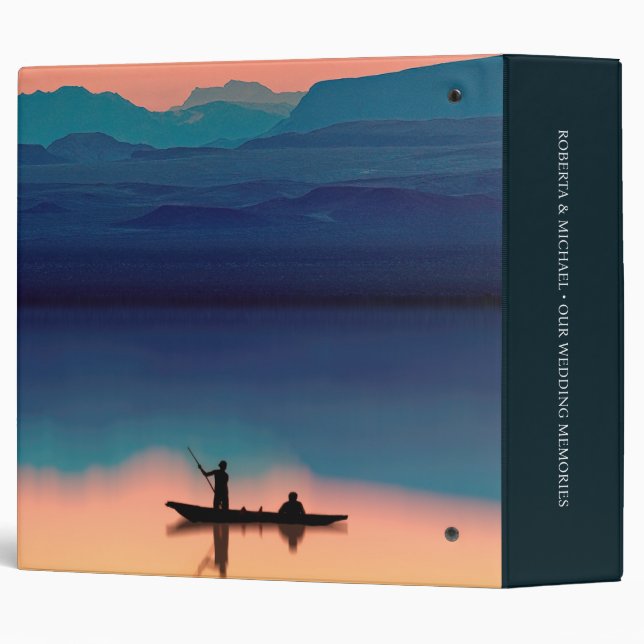 Personalized Nautical Memories Wedding Album 3 Ring Binder (Back/Spine)