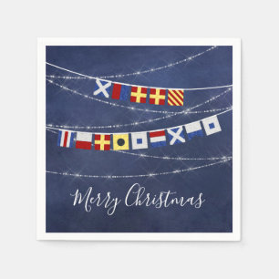 Personalized #Nautical Merry Christmas Signal Flag Napkins