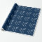 Personalized nautical navy anchor wrapping paper