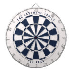 Personalized Nautical Navy Blue And White Dart Board at Zazzle