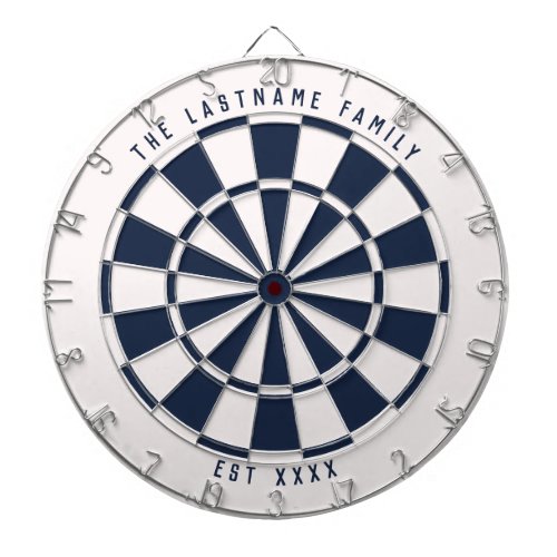 Personalized Nautical Navy Blue and White Dart Board