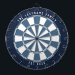 Personalized Nautical Navy Blues & Off-White Dart Board<br><div class="desc">Custom text dartboard with a nautical color scheme featuring a dark navy blue frame and 2 shades of blue on the dartboard with an off-white mix.</div>