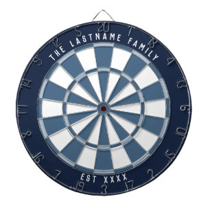 Personalized Nautical Navy Blues & Off-White Dart Board