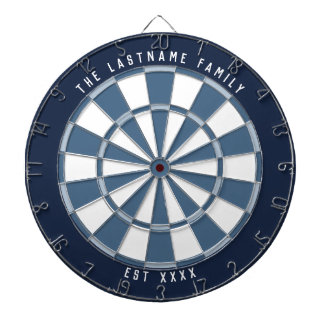 Personalized Nautical Navy Blues & Off-White Dart Board