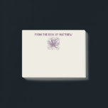 Personalized Nautical Octopus Purple and Cream Post-it Notes<br><div class="desc">This personalized vintage engraving style octopus Post-It Notes pad makes a great small gift. It features a realistic illustration of an octopus in purple against a cream colored background and a spot to add your own name or short message. Add a nautical touch to your desk.</div>