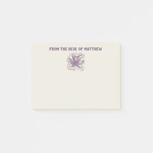 Personalized Nautical Octopus Purple and Cream Post-it Notes