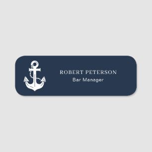 Personalized Nautical Office Employee Name Tag ID