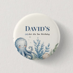 Personalized Nautical Oqean Birthday Button