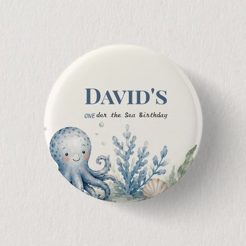 Personalized Nautical Oqean Birthday Button