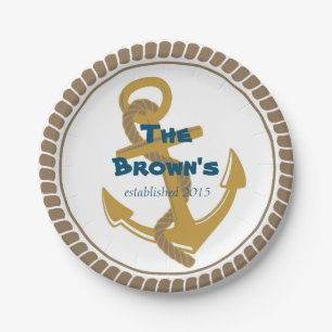 Personalized Nautical Paper Plates
