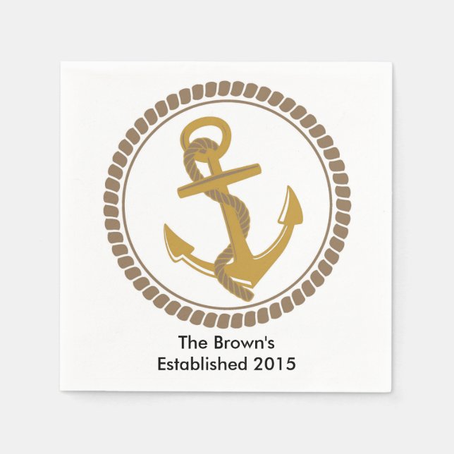 Personalized Nautical Party Napkins (Front)