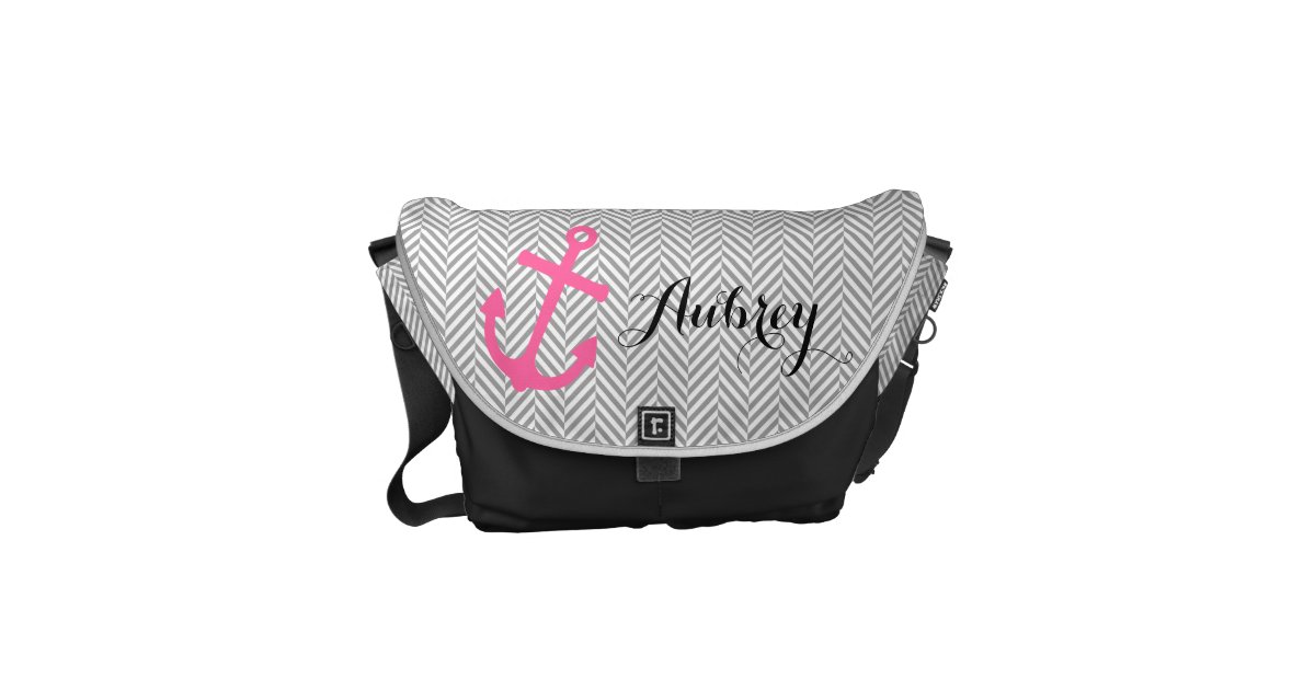 Personalized Nautical Pink Anchor Diaper Bag Zazzle