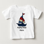 Personalized Nautical Sailboat Blue/Tan Boy's Baby T-Shirt