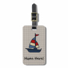 Personalized Nautical Sailboat Blue/Tan Boy's