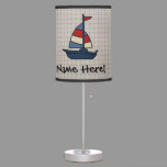 Personalized Nautical Sailboat Blue/Tan Boy's Table Lamp