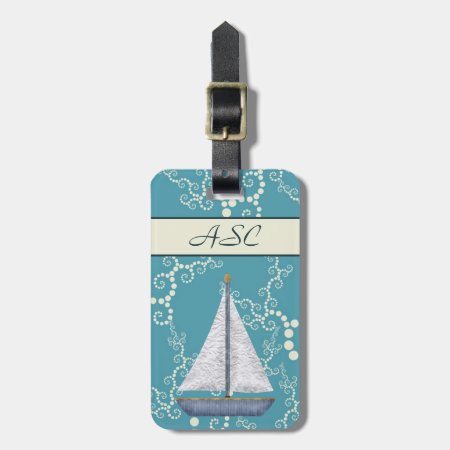 Personalized Nautical Sailboat Luggage Tag