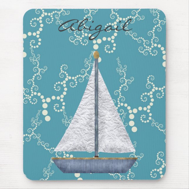 Personalized Nautical Sailboat Mousepad (Front)