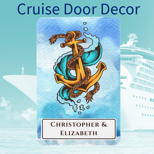 Personalized Nautical Stateroom Door Marker Cruise Magnet