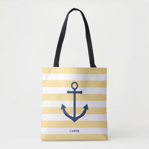 Personalized  nautical striped diaper tote bag