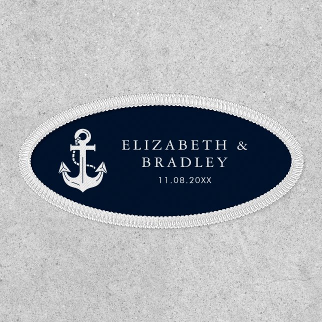 Personalized Nautical Theme Wedding Couples Patch (Front)
