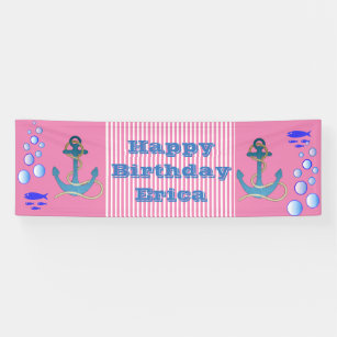 Personalized Happy Birthday Anchor Banner