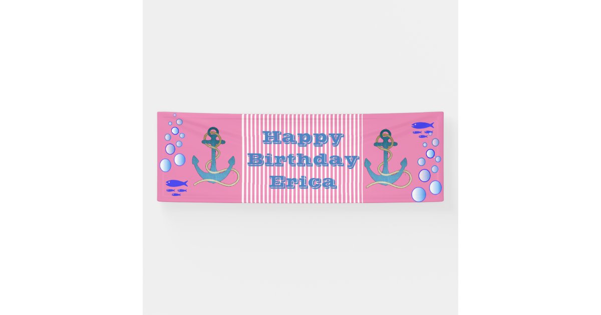 Nautical Birthday Banner Happy Birthday Banner Nautical 