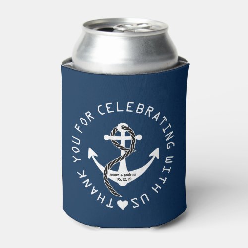 Personalized Nautical Wedding Favor Party Can Cooler