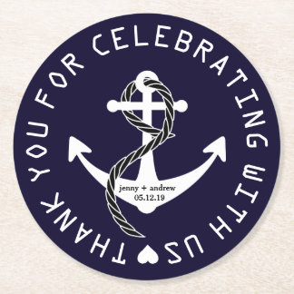 Personalized Nautical Wedding Favor Party Coaster